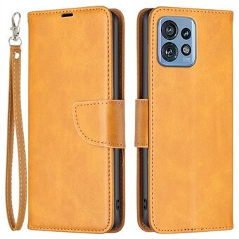 Voor Motorola Edge 40 Pro 5G / Moto X40 5G Solide Kleur Portemonnee Hoesje van Textuur PU-Leer met Standfunctie