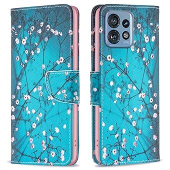 Voor Motorola Edge 40 Pro 5G / Moto X40 5G Patroon Bedrukte PU Lederen Telefoonhoes Portemonnee Hoesje met Stand