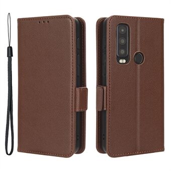 Voor Motorola Defy 2 5G / Cat S75 5G PU Lederen Portemonnee Hoesje met Litchi Textuur Flip Stand Cover voor Telefoon met Band