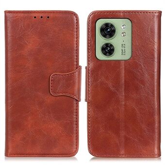Voor Motorola Edge 40 5G Crazy Horse Texture Wallet Case Stand Shockproof Split Leather Phone Cover