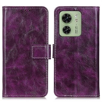 Voor Motorola Edge 40 5G Leather Wallet Stand Phone Case Retro Crazy Horse Texture Shell