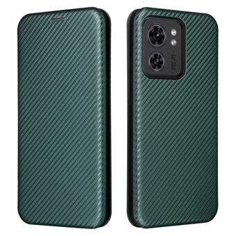Voor Motorola Edge 40 5G PU Leer Koolstofvezel Textuur Cover Stand Kaarthouders Magnetische Sluiting Telefoon Case