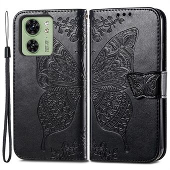 Voor Motorola Edge 40 5G PU lederen portemonnee Stand case vlinderafdruk mobiele telefoon cover