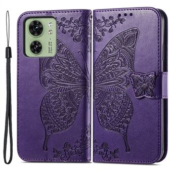 Voor Motorola Edge 40 5G PU lederen portemonnee Stand case vlinderafdruk mobiele telefoon cover