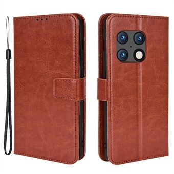 Crazy Horse Texture Stand Wallet PU-leer + TPU-hoes Volledige bescherming Telefoonhoes voor OnePlus 10 Pro 5G