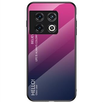 Kleurverloop harde pc + achterkant van gehard glas voor OnePlus 10 Pro 5G, Scratch TPU-frame telefoonhoes