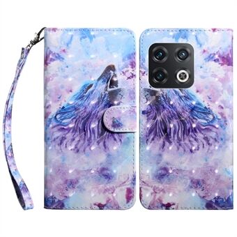 Voor OnePlus 10 Pro 5G 3D portemonnee telefoonhoes Creative patroon afdrukken PU lederen hoes Stand zacht TPU boekomslag met riem