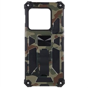 Voor OnePlus 10 Pro Camouflage Ontwerp Beschermhoes van militaire kwaliteit Hard PC TPU Verbeterde telefoonhoes aan de zijkant met standaard