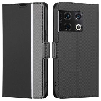 Voor OnePlus 10 Pro 5G Folio Flip Ultradunne Twill Textuur Telefoonhoes PU Lederen mobiele telefoonhoes met Stand en kaarthouder