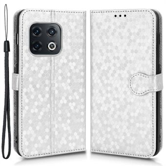 Voor OnePlus 10 Pro 5G Dot-patroon bedrukt folio flip-telefoonhoesje PU lederen beschermhoes met Stand portemonnee