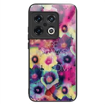 Voor OnePlus 10 Pro 5G TPU-frame Gehard glas achterkant Telefoonhoes Patroondruk Anti-drop cover