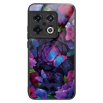 Voor OnePlus 10 Pro 5G TPU-frame Gehard glas achterkant Telefoonhoes Patroondruk Anti-drop cover