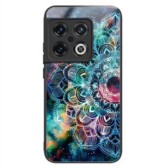 Voor OnePlus 10 Pro 5G TPU-frame Gehard glas achterkant Telefoonhoes Patroondruk Anti-drop cover