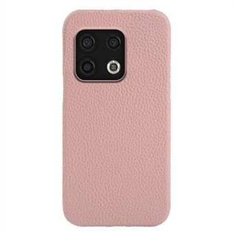 Voor de OnePlus 10 Pro 5G Drop-proof telefoonhoesje van echt rundleer+PC magnetische cover.