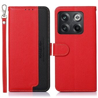 KHAZNEH Voor OnePlus 10T 5G / ACE Pro 5G Flip Folio Portemonnee RFID-blokkeerhoes Litchi Textuur PU-leer Magnetische handtas Stand Cover met riem
