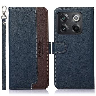 KHAZNEH Voor OnePlus 10T 5G / ACE Pro 5G Flip Folio Portemonnee RFID-blokkeerhoes Litchi-textuur PU-leer Magnetische handtas Stand Cover met riem