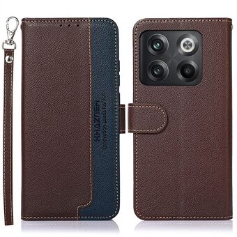 KHAZNEH Voor OnePlus 10T 5G / ACE Pro 5G Flip Folio Portemonnee RFID-blokkeerhoes Litchi-textuur PU-leer Magnetische handtas Stand Cover met riem