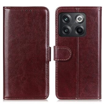 Voor OnePlus 10T 5G / ACE Pro 5G Crazy Horse Textuur Anti- Scratch Telefoonhoesje PU lederen cover met Stand portemonnee