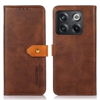 KHAZNEH voor OnePlus 10T 5G / ACE Pro 5G gouden magnetische gesp telefoonhoes, dubbele kleur Stand portemonnee PU lederen tas