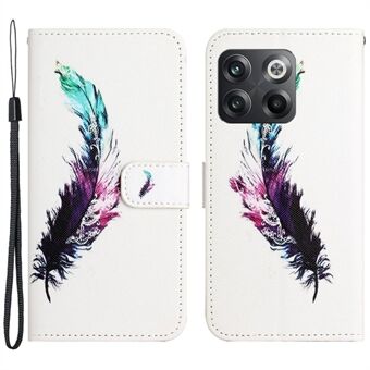 Voor OnePlus 10T 5G / ACE Pro 5G Verstelbare Stand Cross Texture Telefoonhoes PU-leer 3D-patroon Bedrukking Portemonnee-stijl hoesje met riem