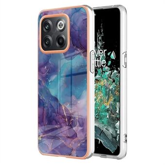 Voor OnePlus 10T 5G / ACE Pro 5G YB IMD Series-16 Stijl E Marmerpatroon Telefoonhoesje 2,0 mm TPU Galvaniserend frame Beschermende IMD Cover