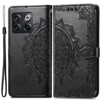 Magnetische sluiting portemonnee Stand cover voor OnePlus 10T 5G / ACE Pro 5G, reliëf Mandala patroon PU lederen flip telefoonhoesje
