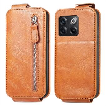 Voor OnePlus 10T 5G / ACE Pro 5G Flip Telefoonhoesje Portemonnee Ritsvak PU Leer Verticale Stand Magnetische Sluiting Cover