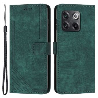 Voor OnePlus ACE Pro 5G / 10T 5G Bedrukte Lijnen PU Lederen Telefoon Cover Flip Stand Portemonnee Skin-touch Telefoon Case