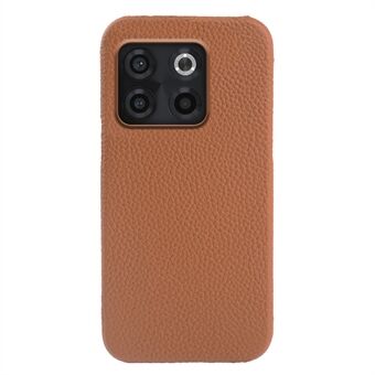 Voor de OnePlus 10T 5G / Ace Pro 5G schokbestendige hoes Echt koeienleer+PC magnetische telefoonhoes.
