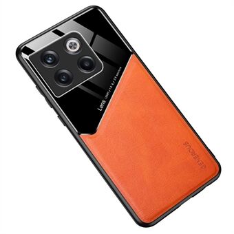 Voor OnePlus 10T 5G / Ace Pro 5G Hoesje Met Geïntegreerde Autohouder Metalen Plaat Leer+TPU+PC Telefoonhoes
