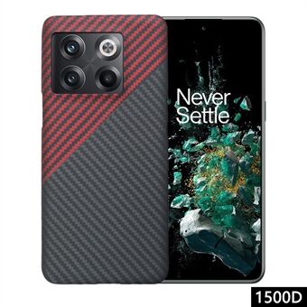 Voor OnePlus Ace Pro 5G / 10T 5G Aramid Fiber Telefoonhoesje 1500D Grove Textuur Groot Lens Uitsparing Cover - Rood+Zwart