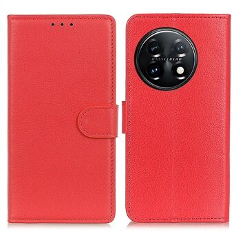 Voor OnePlus 11 5G mobiele telefoonhoes Litchi textuur PU lederen portemonnee Stand volledige beschermhoes