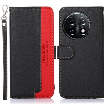 KHAZNEH Voor OnePlus 11 5G Litchi Textuur TPU + PU Lederen Telefoonhoesje RFID Blokkeren Flip Stand Wallet Cover