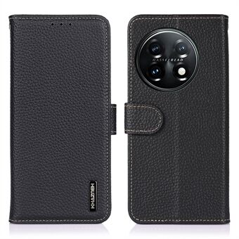 KHAZNEH Voor OnePlus 11 5G Lederen Flip Telefoon Portemonnee Cover Litchi Textuur Stand Anti-drop Telefoon Case