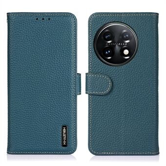 KHAZNEH Voor OnePlus 11 5G Lederen Flip Telefoon Portemonnee Cover Litchi Textuur Stand Anti-drop Telefoon Case