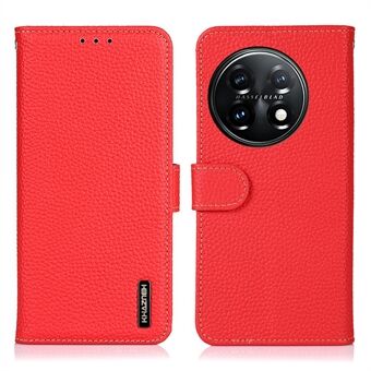 KHAZNEH Voor OnePlus 11 5G Lederen Flip Telefoon Portemonnee Cover Litchi Textuur Stand Anti-drop Telefoon Case
