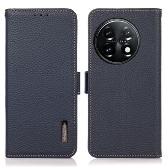 KHAZNEH Telefoonhoesje voor OnePlus 11 5G RFID Blocking Stand Portemonnee Litchi Textuur Echt leer Schokbestendig Flip Telefoonhoesje