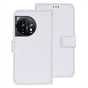 IDEWEI voor OnePlus 11 5G Stand Crazy Horse textuur portemonnee cover anti- Scratch PU lederen telefoon flip case