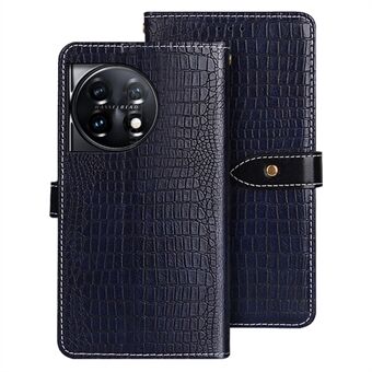 IDEWEI Voor OnePlus 11 5G Anti- Scratch Telefoon Flip Cover Krokodil Textuur PU Leer Magnetische Sluiting Portemonnee Stand telefoon Case