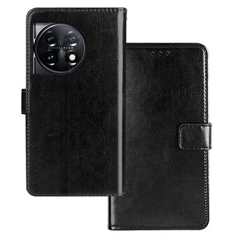 IDEWEI voor OnePlus 11 5G magnetische sluiting portemonnee telefoonhoes Crazy Horse textuur Stand PU lederen telefoonhoes