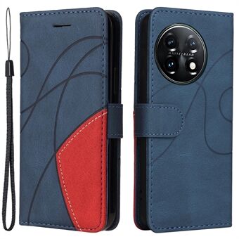 KT Leather Series-1 For OnePlus 11 5G Wallet Stand Protective Case Dual-color Splicing PU Leather Phone Cover
