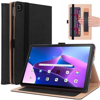 Leren hoes voor Lenovo Tab M10 Plus (3e generatie) / Xiaoxin Pad 2022 10.6 inch, zakelijke stijl met kaartsleuven PU leren standaard tablet hoes met handriem.