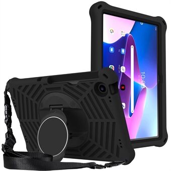 Voor Lenovo Tab M10 Plus (3e generatie) / Xiaoxin Pad 2022 10.6 inch Spider Web Texture Shockproof EVA-hoesje met 360 graden draaibare standaard, anti-kras cover en schouderriem.