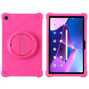 Voor Lenovo Tab M10 Plus (3e generatie) / Xiaoxin Pad 2022 10.6 inch 125FU / 128FU Siliconen Beschermhoes met Draaibare Handgreep, Uitklapbare Stand en Schokbestendige Tablet Case.