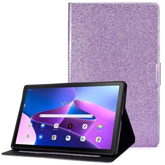 Glittery PU Leren Tablet Hoesje voor Lenovo Tab M10 (Gen 3) TB-328FU / TB-328XU, Volledige Bescherming Magnetische Sluiting Beschermende Cover met Standaard Kaarthouder