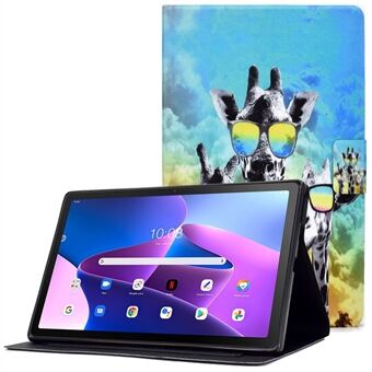 PU Leren Tablethoes voor Lenovo Tab M10 (Gen 3) TB-328FU / TB-328XU, Patroonafdrukken Kaarthouder Schokbestendige Cover met Verstelbare Stand.