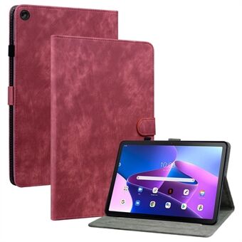 Voor Lenovo Tab M10 (Gen 3) TB-328FU / TB-328XU TPU+PU Leren Krasbestendige Hoes Schattig Tijgerpatroon Geïmpregneerde Tablet Cover met Stand / Kaartsleuf