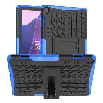 Voor Lenovo Tab M10 (Gen 3) TB-328FU / TB-328XU Tire Texture Anti-Slip Case Drop Protection Hybrid PC+TPU Shockproof Cover met Kickstand