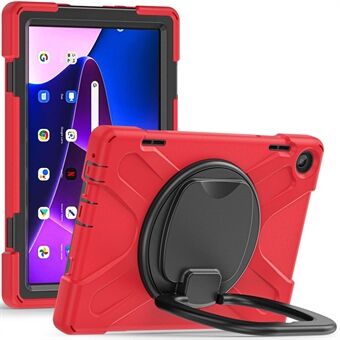 Voor Lenovo Tab M10 (Gen 3) TB-328FU / TB-328XU PC + Silicone Tablet Case Hand Grip Rotary Kickstand Drop-proof Protective Cover