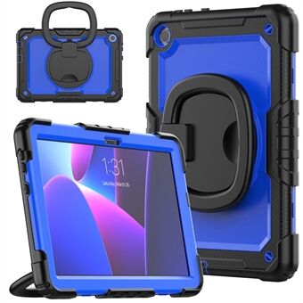 Voor Lenovo Tab M10 (Gen 3) TB-328FU / TB-328XU pc + Silicone Tablet Cover 360-graden roterende kickstand anti-val case met schouderriem.